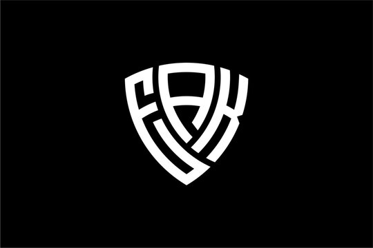 EAK creative letter shield logo design vector icon illustration