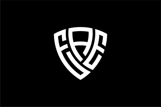 EAE creative letter shield logo design vector icon illustration