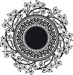 flower frame logo vector design handmade silhouette