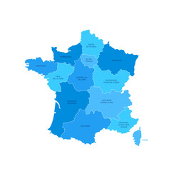 France Regions Map with Editable Outline Vector Illustration