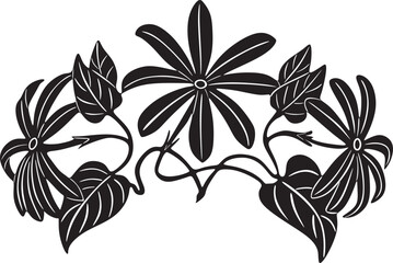 flower logo vector design handmade silhouette