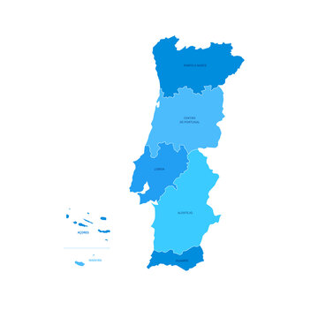 Premium Vector  Portugal map with districts vector illustration