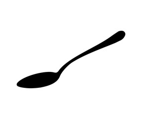 Kitchen black spoon cutlery utensil silverware food silhouette icon, logo design. Utensil illustration restaurant symbols or label like concept cooking food vector design and illustration.