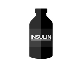 Human Insulin Vials icon. Help for diabetics and insulin production vector design and illustration.

