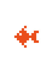 Pescado de perfil pixelado