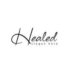 H black & white signature logo design 