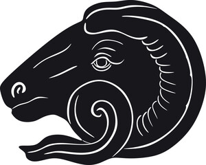 sheep head logo vector design handmade silhouette