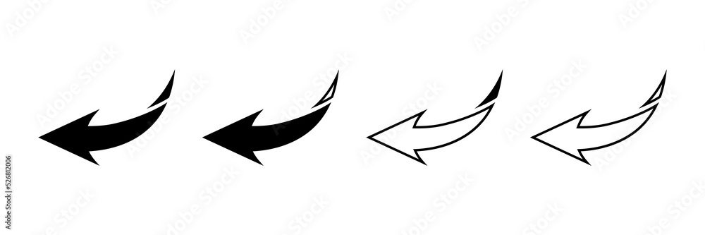 Wall mural arrow icon set. colored arrow symbols. arrow of different types. arrow isolated vector graphic eleme