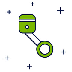 Filled outline Engine piston icon isolated on white background. Car engine piston sign. Vector