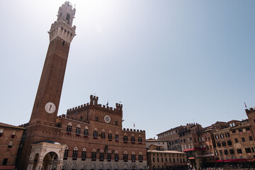 Fototapeta na wymiar Beautiful view of Siena in Tuscany. Siena Palio day.