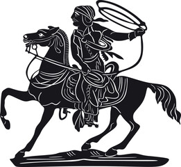 cowboy with horse vector design handmade