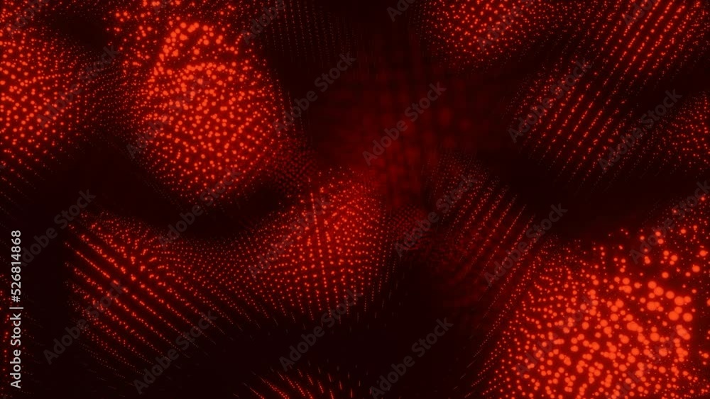 Poster abstract animation with moving lava sparkles. design. sparkling particles move in waves of lava in s