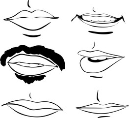 mouth design vector handmade silhouette