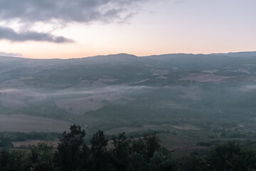 Beautiful view of Tuscany landscape and landmarks. Summer in Italy