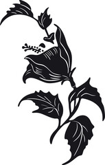 flower logo black design vector handamde artwork