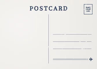 Fotobehang Postcard template. Design of blank travel post card back © o_a