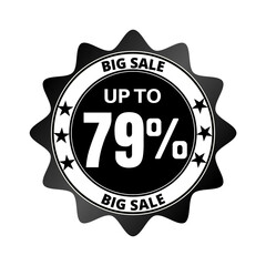 79% big sale discount all styles of sale in stores and online, special offer,(Black Friday) voucher number tag vector illustration. Seventy nine