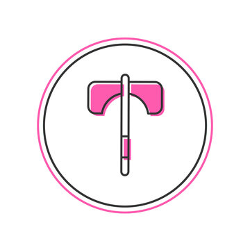 recommend clip art: Filled outline Medieval axe icon isolated on white background. Battle axe, executioner axe. Medieval weapon. Vector