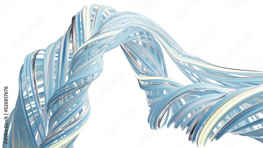 Poster Abstract loop flowing curve lines with alpha channel, 3d rendering.