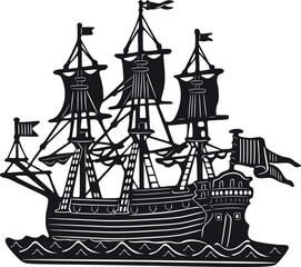 vintage sailboat logo handmade design vector