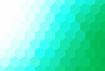 Geometric vector background of blue-green hexagons, design element