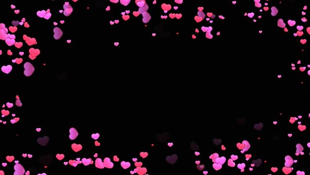 Animated falling hearts Photo frame effect