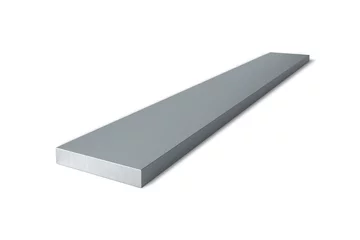 Fotobehang Steel Flat Bar isolated on white background - 3D illustration © bbsferrari