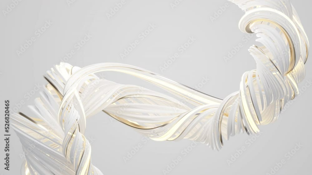  abstract loop flowing curve lines, 3d rendering.