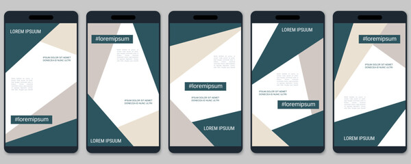 Trendy social network stories editable vector templates collection