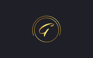 Round logo and golden circle flat logo design with the letter G
