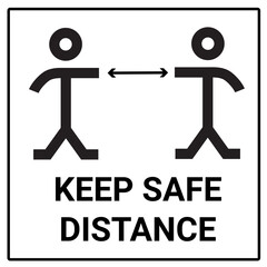 Keep safe distance warning symbol