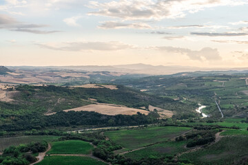 Beautiful view of Tuscany landscape and landmarks. Summer in Italy