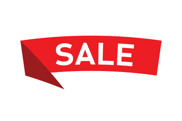 Sale - red folded ribbon banner