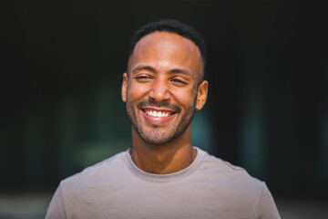 Portrait of happy african american man - Powered by Adobe