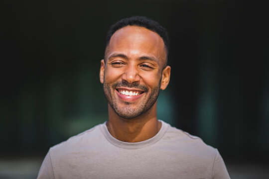 Portrait of happy african american man