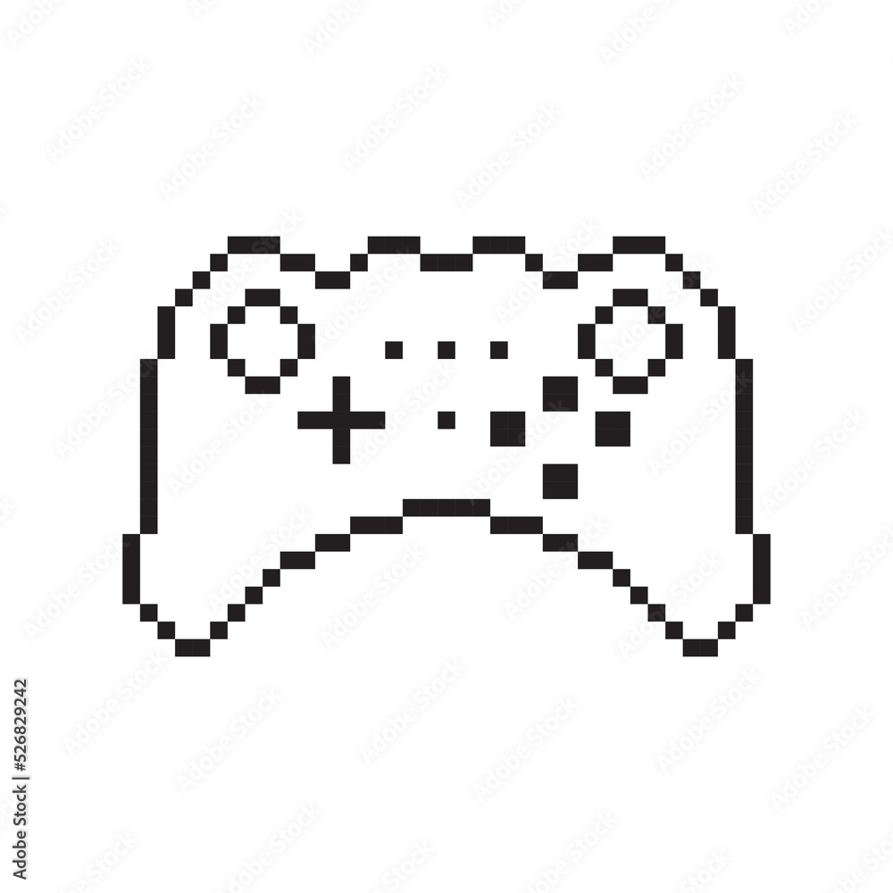 Wall mural video game controller vector illustration gamepad sign pixel art style - Wall murals