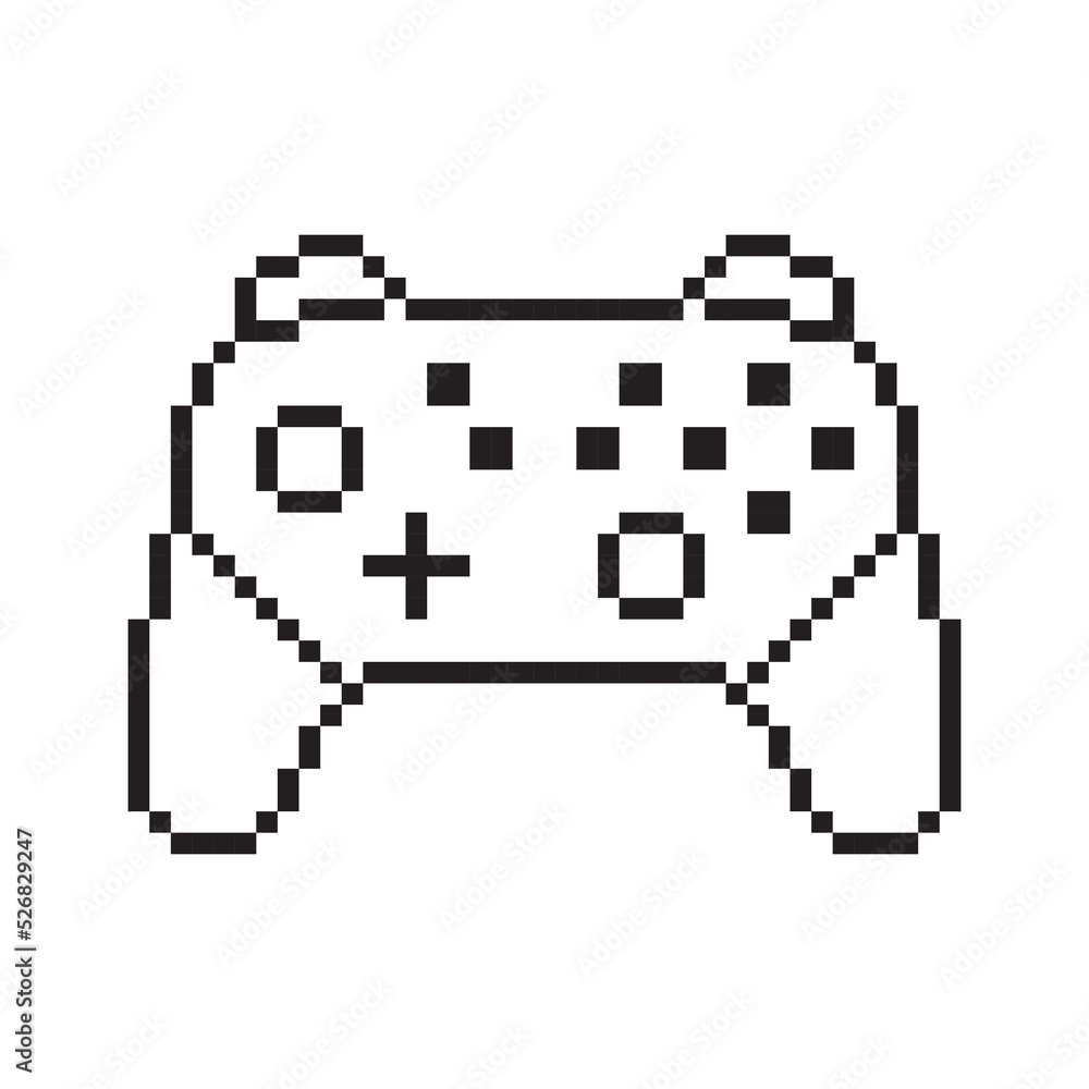 Wall mural Video game controller vector illustration Gamepad sign Pixel art style