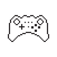 Video game controller vector illustration Gamepad sign Pixel art style