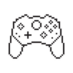 Obraz premium Video game controller vector illustration Gamepad sign Pixel art style