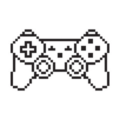 Video game controller vector illustration Gamepad sign Pixel art style © Darcraft