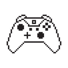Fototapeta premium Video game controller vector illustration Gamepad sign Pixel art style