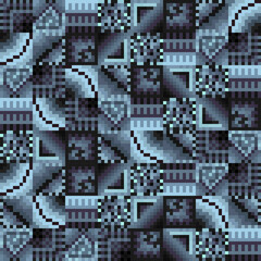 Geometric grid background Modern colorful abstract multicolored texture Seamless pattern pixel art style