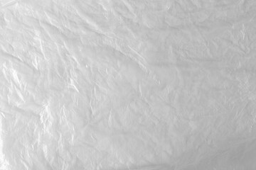 White wrinkled plastic bag texture and background
