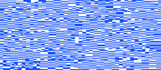 Vhs glitch screen in web blue. Vector seamless pattern.