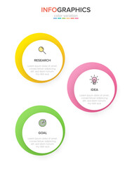 Vertical infographic design with icons and 3 options or steps. Thin line. Infographics business concept. Can be used for info graphics, flow charts, presentations, mobile web sites, printed materials.