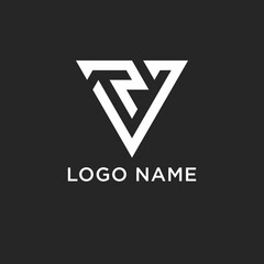 letter p j logo design