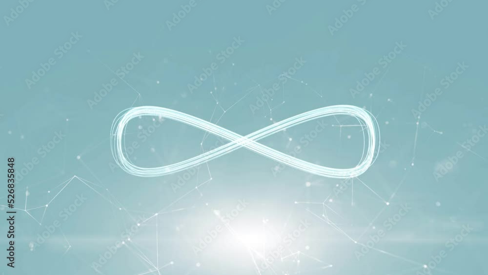 Poster digital bright infinite symbol seamless looping animation background.