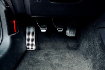 Foot rest pedal inside a car - obrazy, fototapety, plakaty
