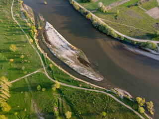 Aerial view of Struma river, Bulgaria