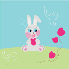 bunny with hearts